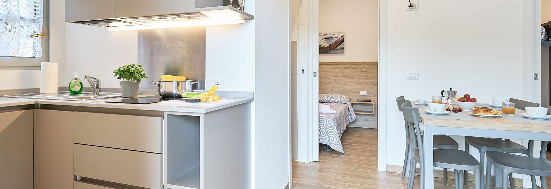 Bright, cozy kitchen with a table set for a delightful breakfast.